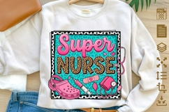 Super Nurse PNG Leopard Print, Nurse Sublimation Design Product Image 1