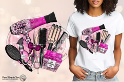 Pink Hairdresser PNG Glam Salon Tools Leopard Design Product Image 3