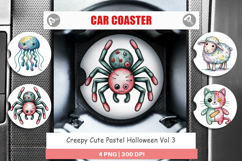 Car Coaster Creepy Cute Pastel Halloween Product Image 1