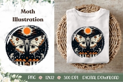 Cartoon Moth Illustration, Celestial Night Illustration Product Image 1