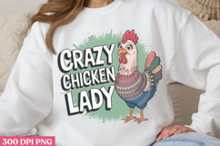 Crazy Chicken Lady PNG, Chicken Farm Sublimation PNG Product Image 1