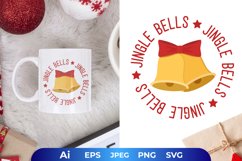 Jingle Bells Round Text and Bells Tied with Ribbon Product Image 1