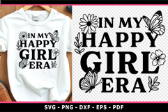 In my happy girl era, Positive quotes with flower butterfly Product Image 1