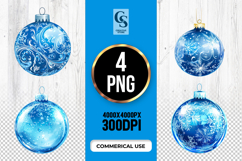 Blue Glass Frosted Ornament Clipart PNG Product Image 1