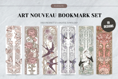 Vintage Art Nouveau Bookmark,Elegant Floral Animal Design Product Image 1