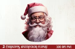 Vintage Black Pink Santa Claus Sublimation Clipart Product Image 3