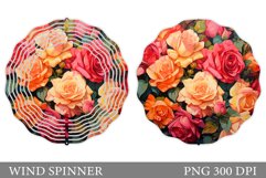 3D Rose Wind Spinner Sublimation. Flowers Wind Spinner Product Image 1