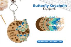 Butterfly Keychain Lasercut SVG Product Image 1