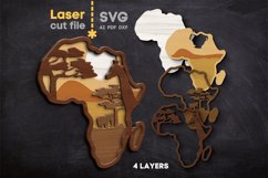 Africa SVG laser cut files for Glowforge Product Image 2