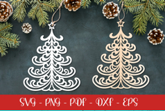 Christmas tree laser SVG PNG| Christmas ornament Product Image 1