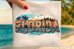 Florida State PNG, Vintage Sunshine State Beach Sublimation Product Image 1
