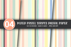 Muted Pastel Stripes Digital Paper Product Image 1