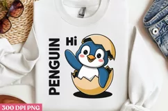 Hi Penguin PNG, Cute Animal Sublimation PNG Product Image 2