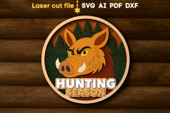 Boar Hunting SVG laser cut files for Glowforge Product Image 1