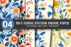 Soft Floral Pattern Digital Paper Product Image 1