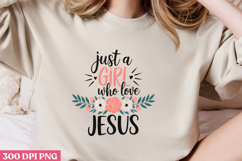 just a GIRL who LOVE JESUS PNG, Jesus Sublimation PNG Product Image 2