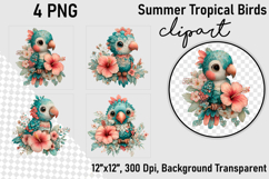 Summer Tropical Birds Clipart, Tropical Birds png Product Image 1