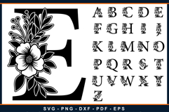 Floral Flower Monogram Letter SVG Laser Cut File Product Image 1