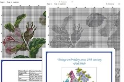 Vintage Cross Stitch Scheme Pink bird Product Image 5