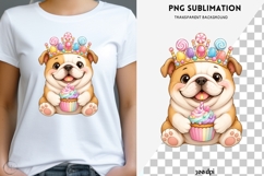 Cute Birthday Puppy PNG | Candy Lollipop Dog Clipart Product Image 1