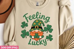 Feeling Lucky PNG, St Patricks Day Gnome Sublimation PNG Product Image 2