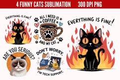 Funny Cats Sublimation PNG Product Image 1