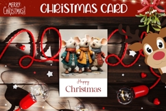 Cartoon Christmas Mouses Greeting Card Printable Product Image 1