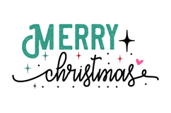 Merry Christmas Text Festive Christmas Tree Bow Holiday Product Image 4