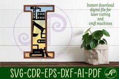 Construction Large I wall Letter 3 layer sign Product Image 1