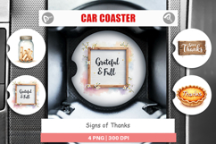 Car Coaster Watercolor Signs of Thanks Product Image 1