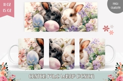 Watercolor Animals Mug, Cartoon Easter Bunnies Mug Design Product Image 1