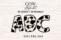 Cow Print Alphabet SVG, Farmhouse Animal Letters Product Image 1
