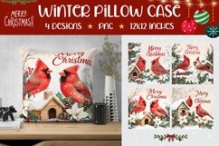 Christmas Cardinal Pillowcase, Merry Christmas Pillow Case Product Image 1