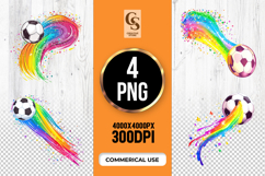 Rainbow Soccer Ball Clipart Sublimation PNG Product Image 1