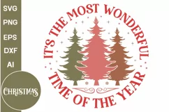 It's The Most Wonderful Time Of The Year Round Sign SVG Product Image 2