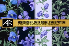 Monkshood Flower Digital Paper Patterns Product Image 1