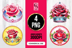 Royal Rose Crown Clipart Sublimation PNG Product Image 1