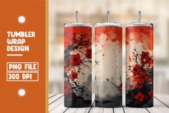 watercolor Blooming flower tumbler wrap sublimation Product Image 1