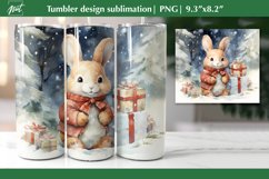 Christmas tumbler wrap, 20 oz tumbler wrap Christmas bunny Product Image 1