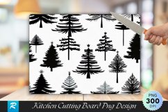 Snow Covered Forest Rustic Cutting Board PNG Design Product Image 1