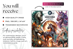 Fantasy Unicorn Clipart, Magical horse, Fantasy PNG Product Image 2