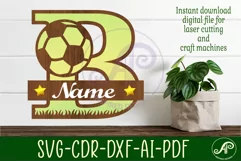 Football or Soccer Capital Monogram Letter B SVG Product Image 1