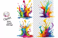 Splatter Paint, Clipart, Ephemera, PNG, Junk journal, Art Product Image 1