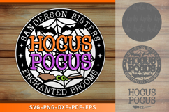 Hocus Pocus Halloween Round Door Hanger Sign SVG Cut Files Product Image 1