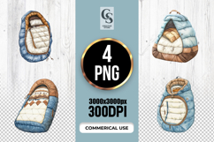 Camping Sleeping Bag Illustration Clipart Sublimation PNG Product Image 1