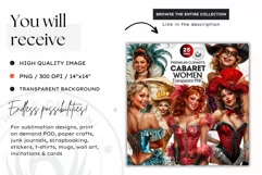 Burlesque Cabaret Woman clipart, French moulin rouge PNG Product Image 2