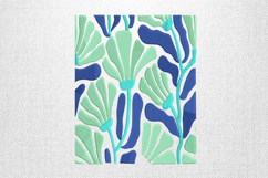 Tropical Blue Leaf Embroidery Design Product Image 1