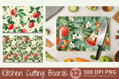 Cottagecore Apple Garden Cutting Boards sublimation Design Product Image 1