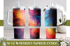 Fluid Art Tumbler Template, Colorful 40 Oz Tumbler Design Product Image 1
