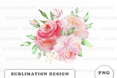 Watercolor Flowers Bouquet png Product Image 1